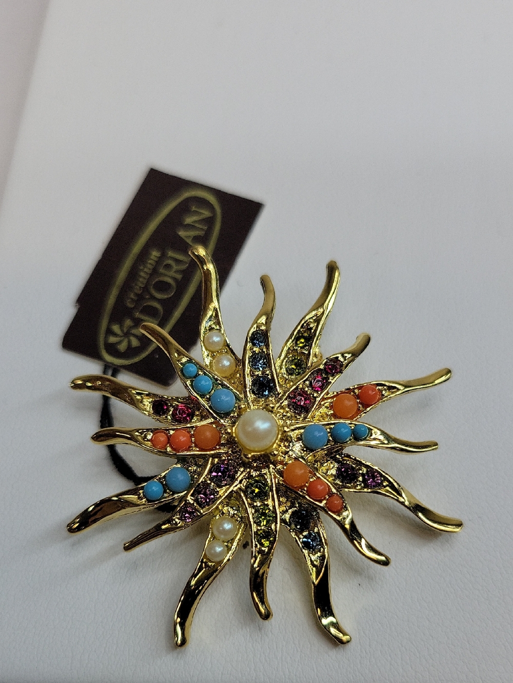 Vintage D'orlan Starburst Brooch